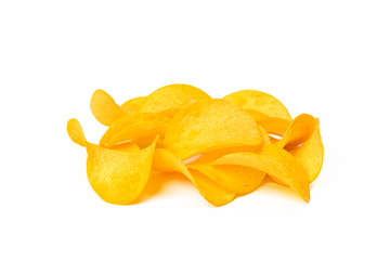 potato chips isolated on white background