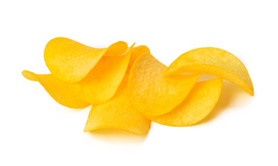 potato chips isolated on white background