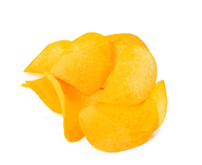 potato chips isolated on white background
