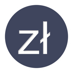polish zloty currency symbol icon image, vector illustration