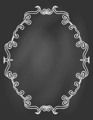 ornamental frame on chalkboard