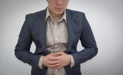 Businessman with stomach pain