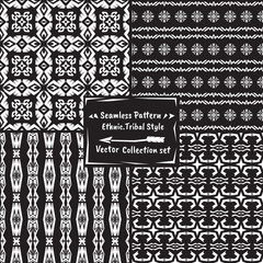 Seamles ethnic tribal vector pattern collection