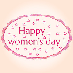 8 March International Women's Day. Text with flowers for greeting card.