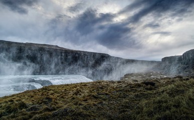 mist on the waterfall, Iceland