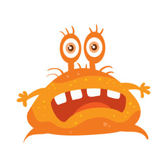 Orange Bacteria Cartoon Vector Character Icon 