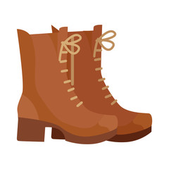 Pair of Boots Vector Illustration in Flat Design