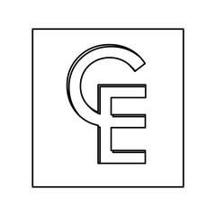 ECU currency symbol icon image, vctor illustration
