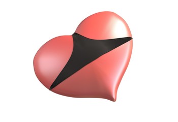 Valentine day love symbol of heart shape in pants isolated 3d illustration