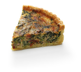 homemade spinach bacon quiche, florentine quiche, french food
