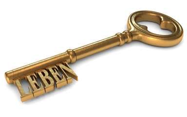 Leben goldener Schlüssel als Freisteller