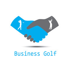 Business golf handshake logo