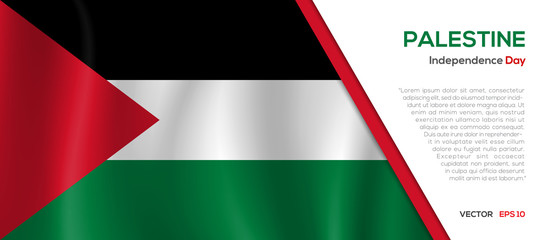 Palestine flag waving vector illustration