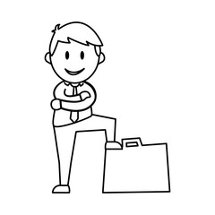 Businessman entrepreneur cartoon icon vector illustration graphic design