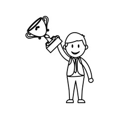 Businessman entrepreneur cartoon icon vector illustration graphic design
