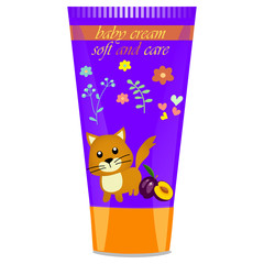Baby cream tube with kids design