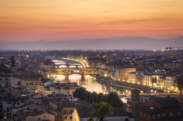 Fototapeta na wymiar Sunset in Florence 3