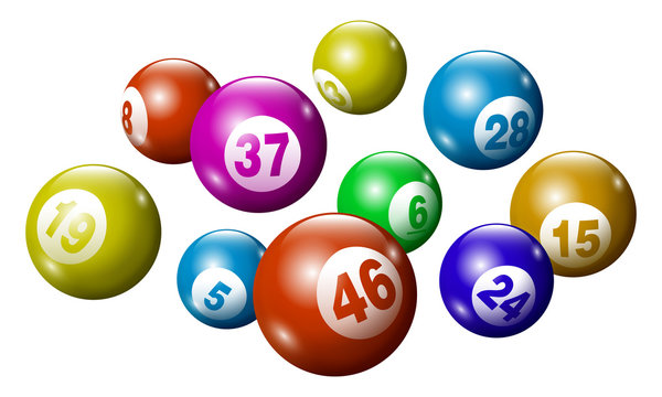 Vector Bingo / Lottery Number Balls Set - Colorful