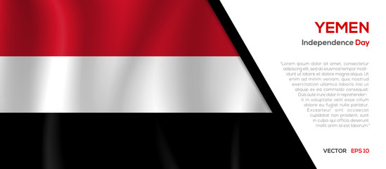 Yemen flag waving vector illustration