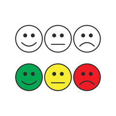Smiley emoticons, positive, neutral and negative