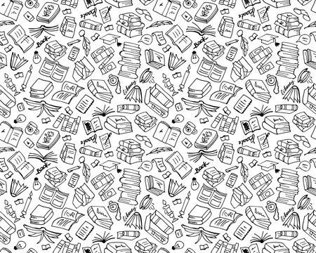 Books collection, seamless pattern for your design