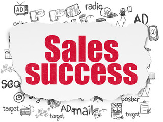 Marketing concept: Sales Success on Torn Paper background