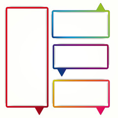 Colorful speech bubble frames on a white background. Labels in the form of an empty frame for your text.