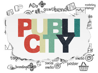 Fototapeta premium Marketing concept: Publicity on Torn Paper background