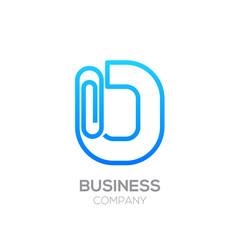 O letter from paper clip alphabet.Business and education logo concept