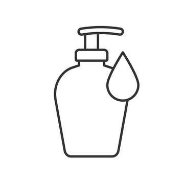 recommend clip art: Liquid soap bottle linear icon