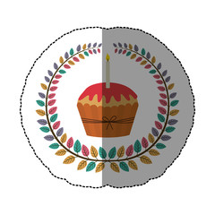 emblem muffin cupcakes icon design, vector illustration