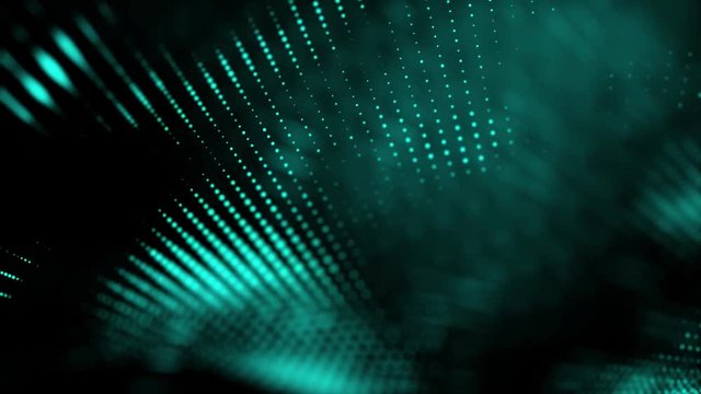 Abstrakter Hintergrund Partikel bewegen sich in Wellen