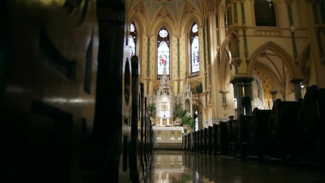 Interior of an old church altar.