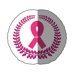 Obraz premium symbol Breast cancer emblem icon, vector illustration design