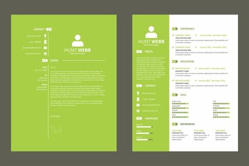 CV Rerume Green Template Vector Resource