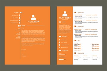 CV Rerume Orange Template Vector Resource
