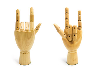 wood finger love symbol for valentine day