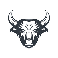 buffalo head logo element isolated over white