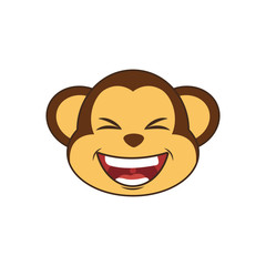Cute monkey cartoon icon vector illustration graphic design