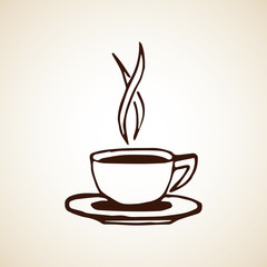 Hand drawn coffee cup. Vector eps8 illustration.