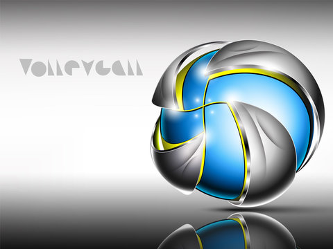 Abstract 3d logo design. Can be used as volleyball emblem, hi tech symbol, web site badge.