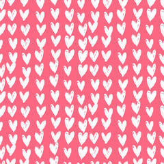 Velentine's day pattern with hand painted hearts.