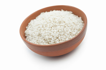 bowl of rice, isolated on white background