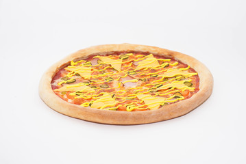 pizza, delicious, cheese, ham, ketchup, Italian, appetizing,   for beer