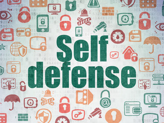 Privacy concept: Self Defense on Digital Data Paper background