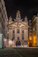 Fototapeta premium Burgerliches Zeughaus building in Vienna, Austria in the night