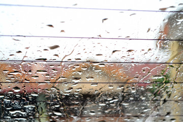 Rain drops on the back cars windows