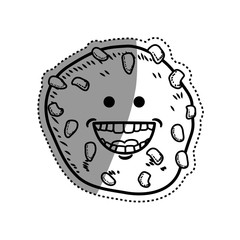 Funny cookie cartoon icon vector illustration graphic design