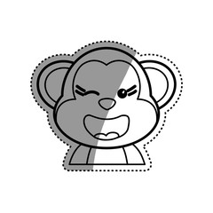Cute monkey cartoon icon vector illustration graphic design