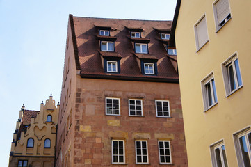 Fototapeta na wymiar Old houses in centre of Nurnberg, Germany